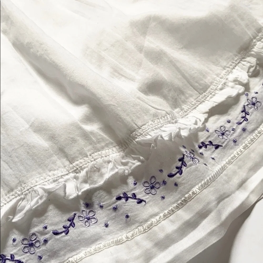 Minimimo White Ruffle Embroidered Cotton Summer Toddler Dress